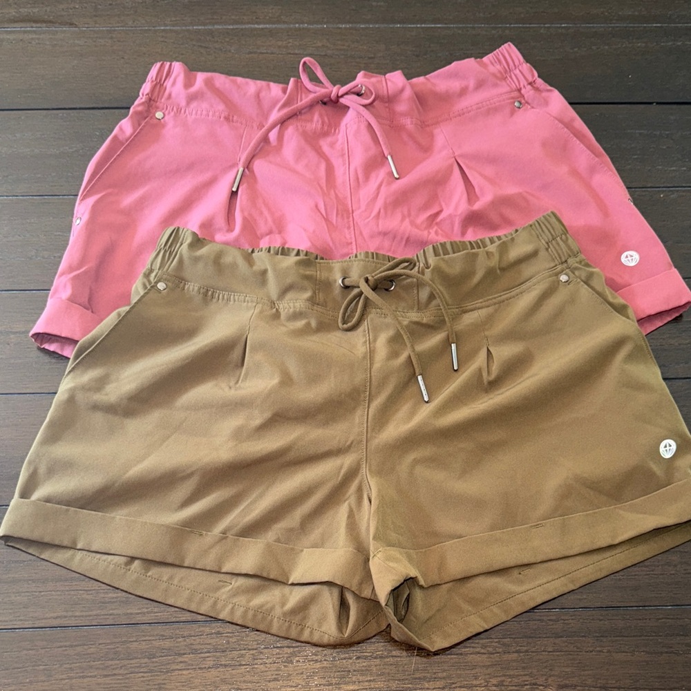 Mondetta Women's Athletic Shorts in Pink and Olive
